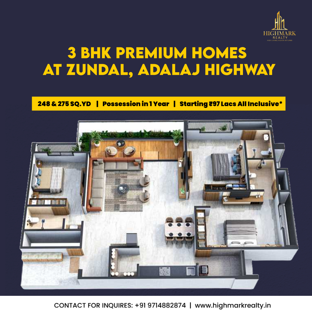 Highmark Realty Meta ad creative for a project in Adalaj, Ahmedabad