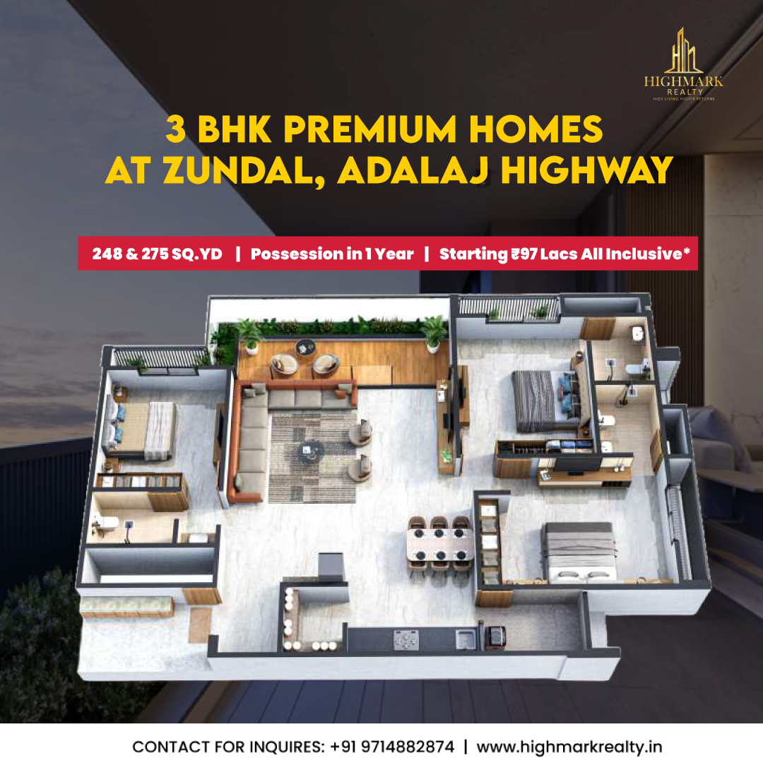 Highmark Realty Meta ad creative for a project in Adalaj, Ahmedabad